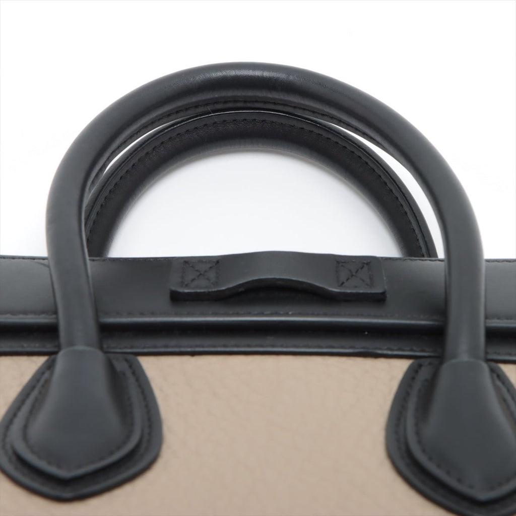 Second hand Céline Luggage Nano Leather Tote Bag Black & Beige - Tabita Bags