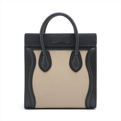 Second hand Céline Luggage Nano Leather Tote Bag Black & Beige - Tabita Bags