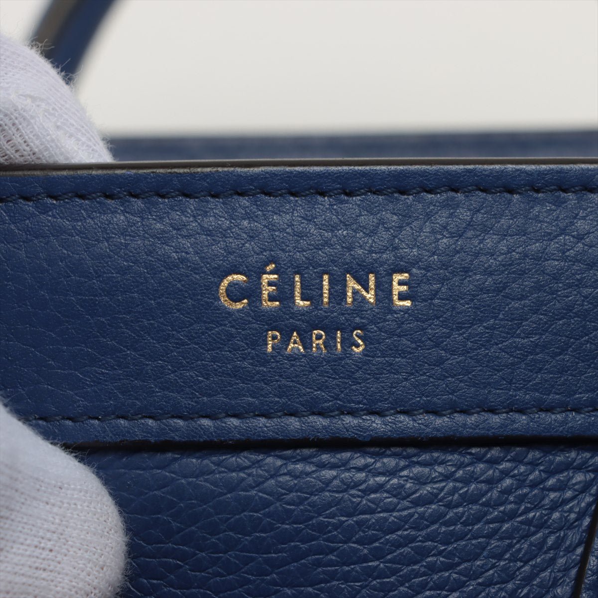 Second hand Céline Luggage Nano Shopper Leather Blue - Tabita Bags