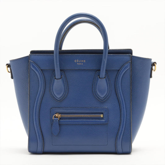 Second hand Céline Luggage Nano Shopper Leather Blue - Tabita Bags