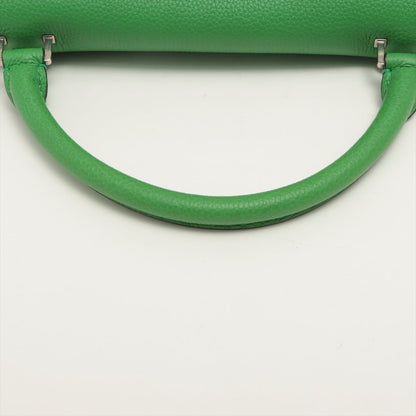 Second hand Céline Trapeze Small Leather & suede 2-Way Handbag Green - Tabita Bags