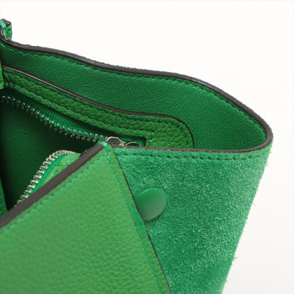 Second hand Céline Trapeze Small Leather & suede 2-Way Handbag Green - Tabita Bags