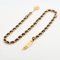 Second hand Chanel 31 Rue Cambon Leather Chain Belt Gold × Black - Tabita Bags