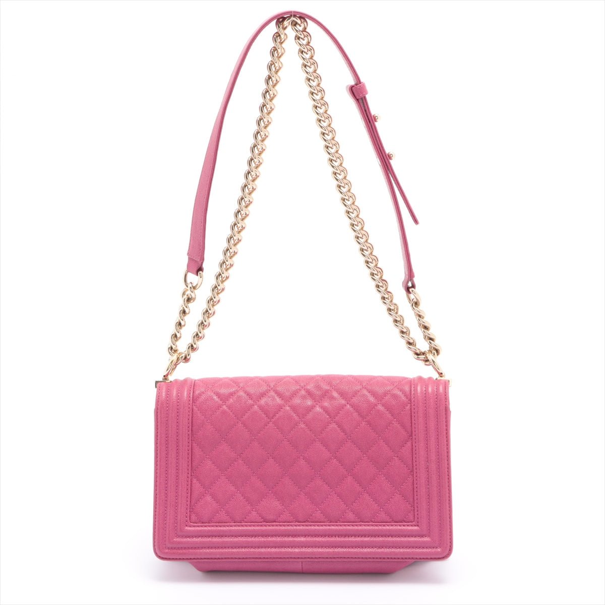 Second hand Chanel Boy Caviarskin Chain Pink Gold Metal - Tabita Bags