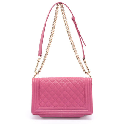 Second hand Chanel Boy Caviarskin Chain Pink Gold Metal - Tabita Bags