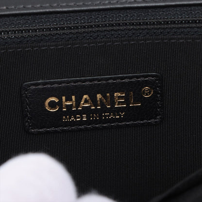 Second hand Chanel Boy Leather Chain Black Gold Metal - Tabita Bags