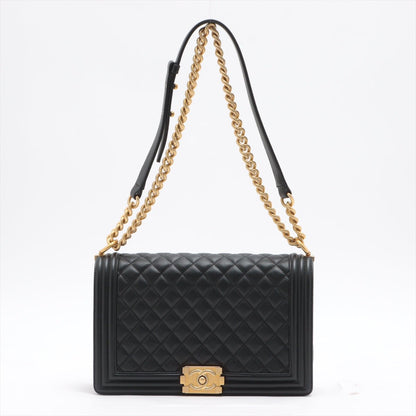 Second hand Chanel Boy Leather Chain Black Gold Metal - Tabita Bags