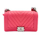 Second hand Chanel Boy Medium Chevron Calfskin Pink Bag - Tabita Bags