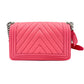 Second hand Chanel Boy Medium Chevron Calfskin Pink Bag - Tabita Bags