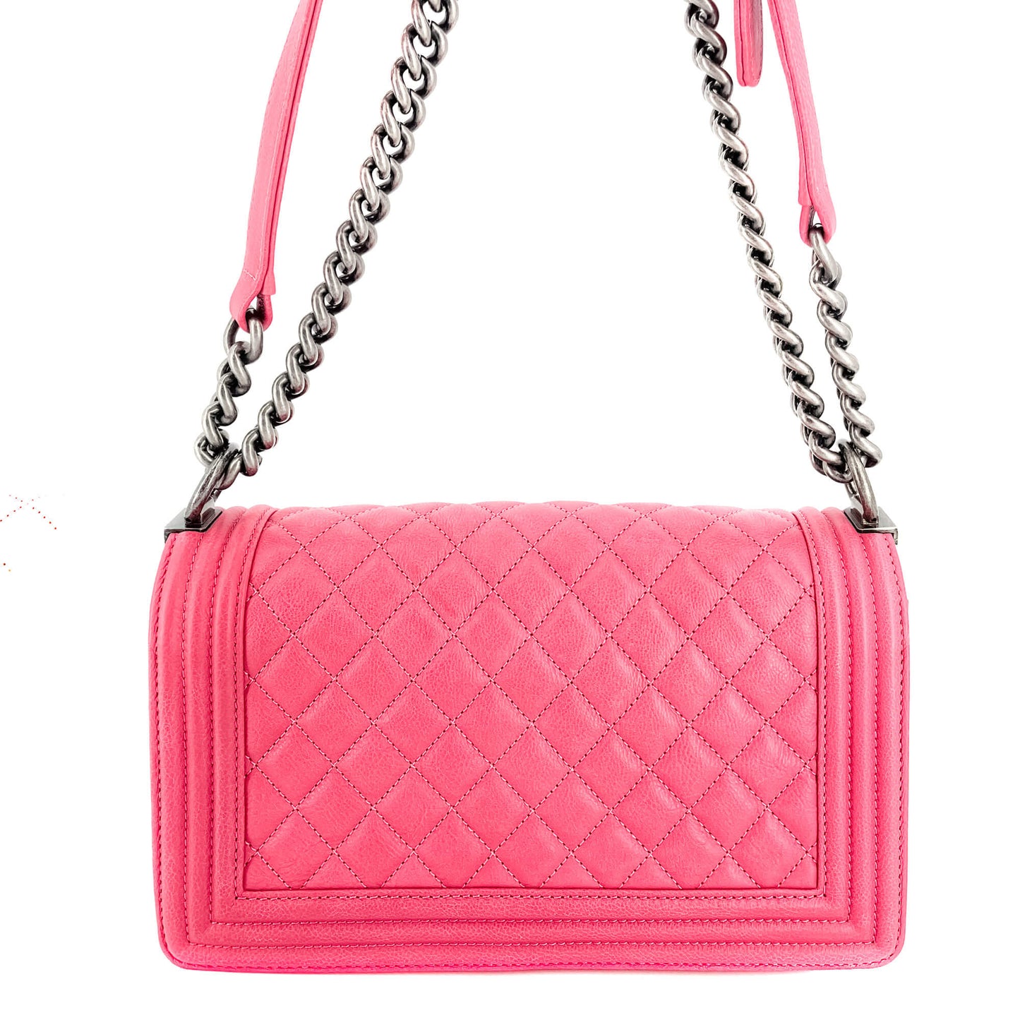 Second hand Chanel Boy Medium Quilted Calfskin Pink Bag - Tabita Bags