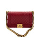 Second hand Chanel Boy Medium Quilted Calfskin Red Flap Bag - Tabita Bags