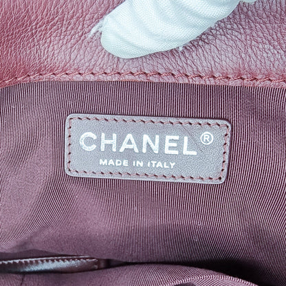 Second hand Chanel Boy Reverso Shopping Tote Burgundy Calfskin - Tabita Bags