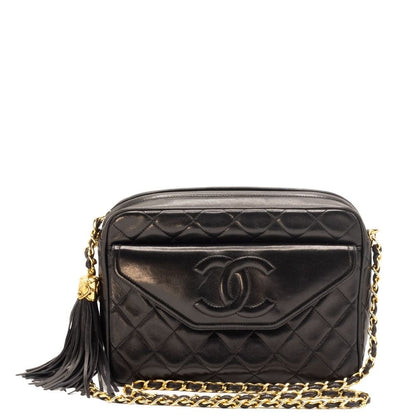 Second hand Chanel Camera Chain Bag Black Lambskin Leather - Tabita Bags