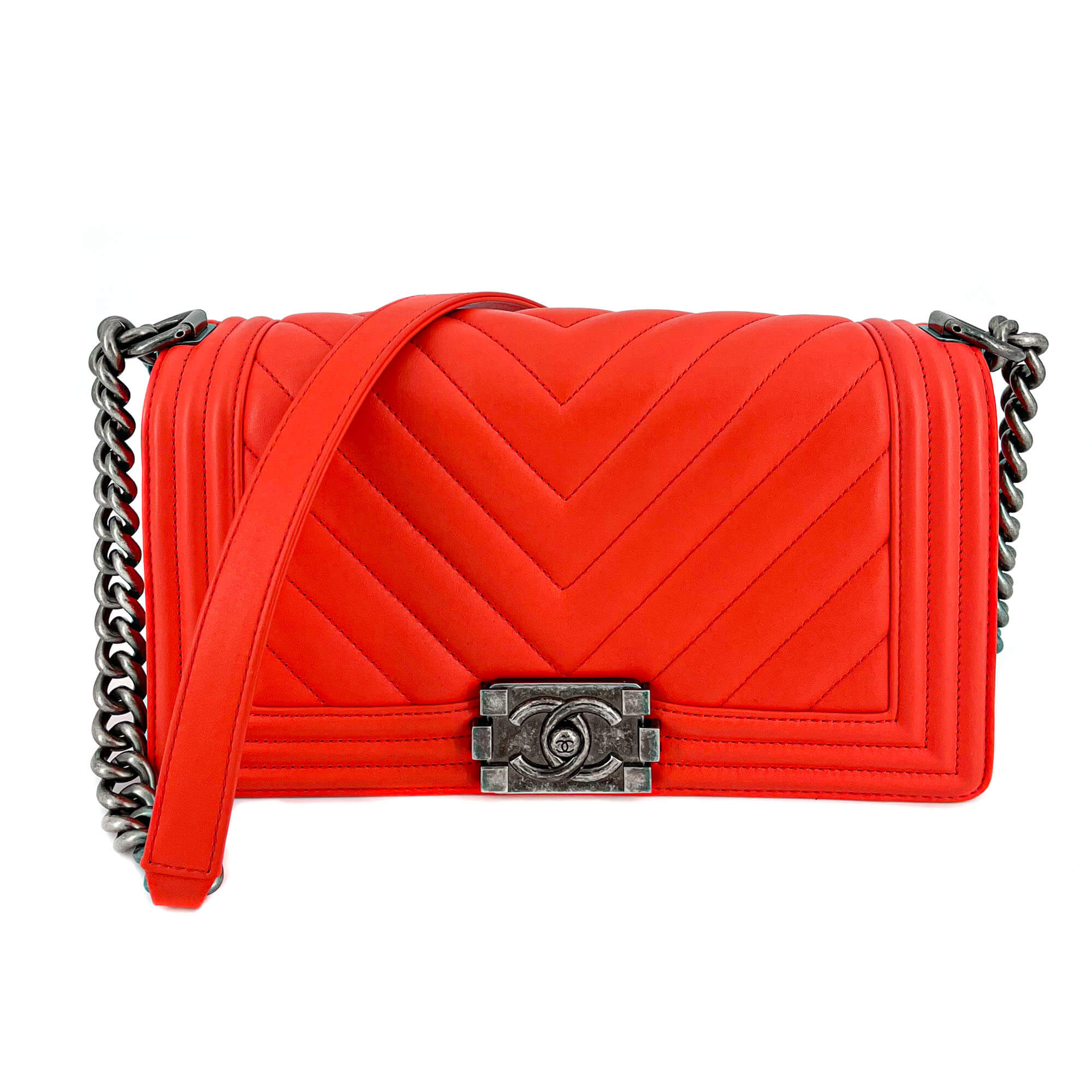 Chanel Chanel Boy Chevron Red Ruthenium Tabita Bags Tabita