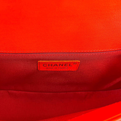 Second hand Chanel Chanel Boy Chevron Red Ruthenium - Tabita Bags