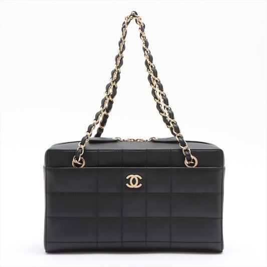 Second hand Chanel Chocolate Bar Black Lambskin Leather Chain - Tabita Bags