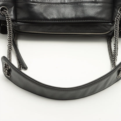 Second hand Chanel Chocolate Bar Black Lambskin Leather Chain - Tabita Bags