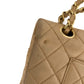 Second hand Chanel Classic Double Flap Chain Bag Beige Leather Medium - Tabita Bags