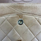 Second hand Chanel Classic Double Flap Chain Bag Beige Leather Medium - Tabita Bags