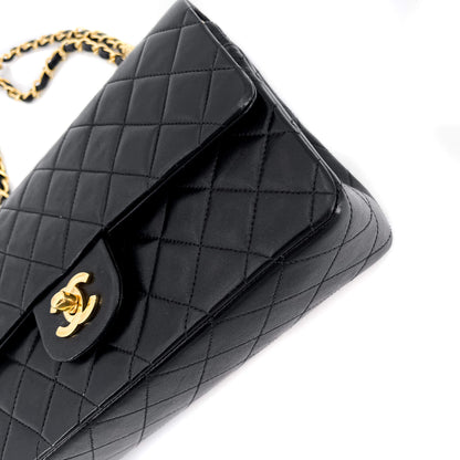 Second hand Chanel Classic Double Flap Chain Bag Black Leather Medium - Tabita Bags