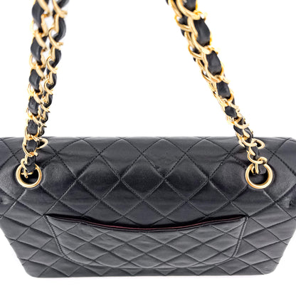 Second hand Chanel Classic Double Flap Chain Bag Black Leather Medium - Tabita Bags