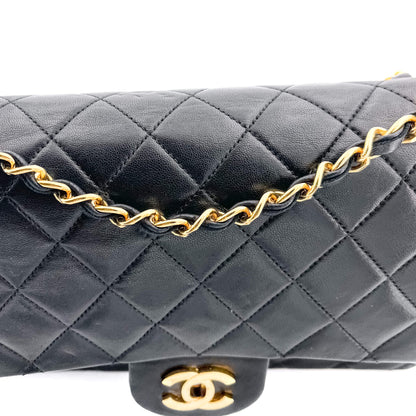 Second hand Chanel Classic Double Flap Chain Bag Black Leather Medium - Tabita Bags