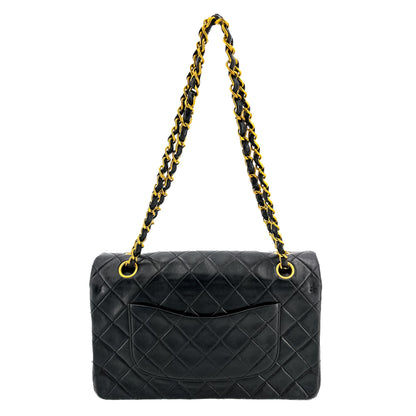 Second hand Chanel Classic Double Flap Chain Bag Black Leather Medium - Tabita Bags