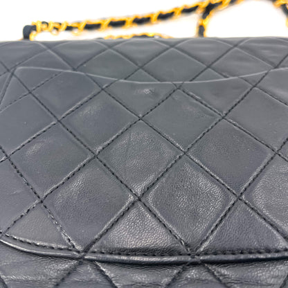 Second hand Chanel Classic Double Flap Chain Bag Black Leather Medium - Tabita Bags