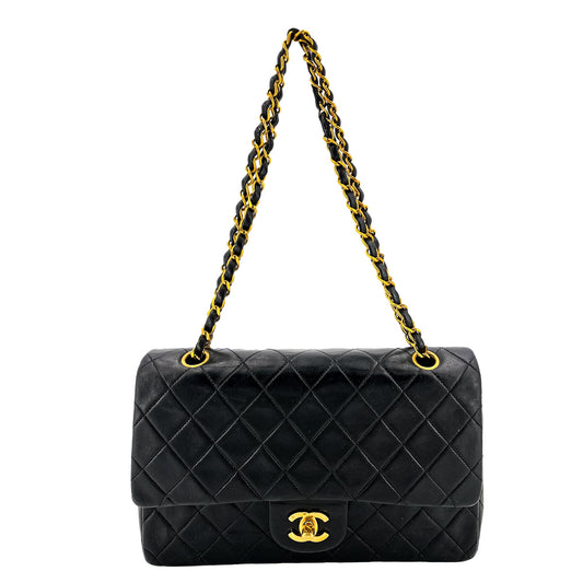 Black Quilted Lambskin New Classic Double Flap Maxi