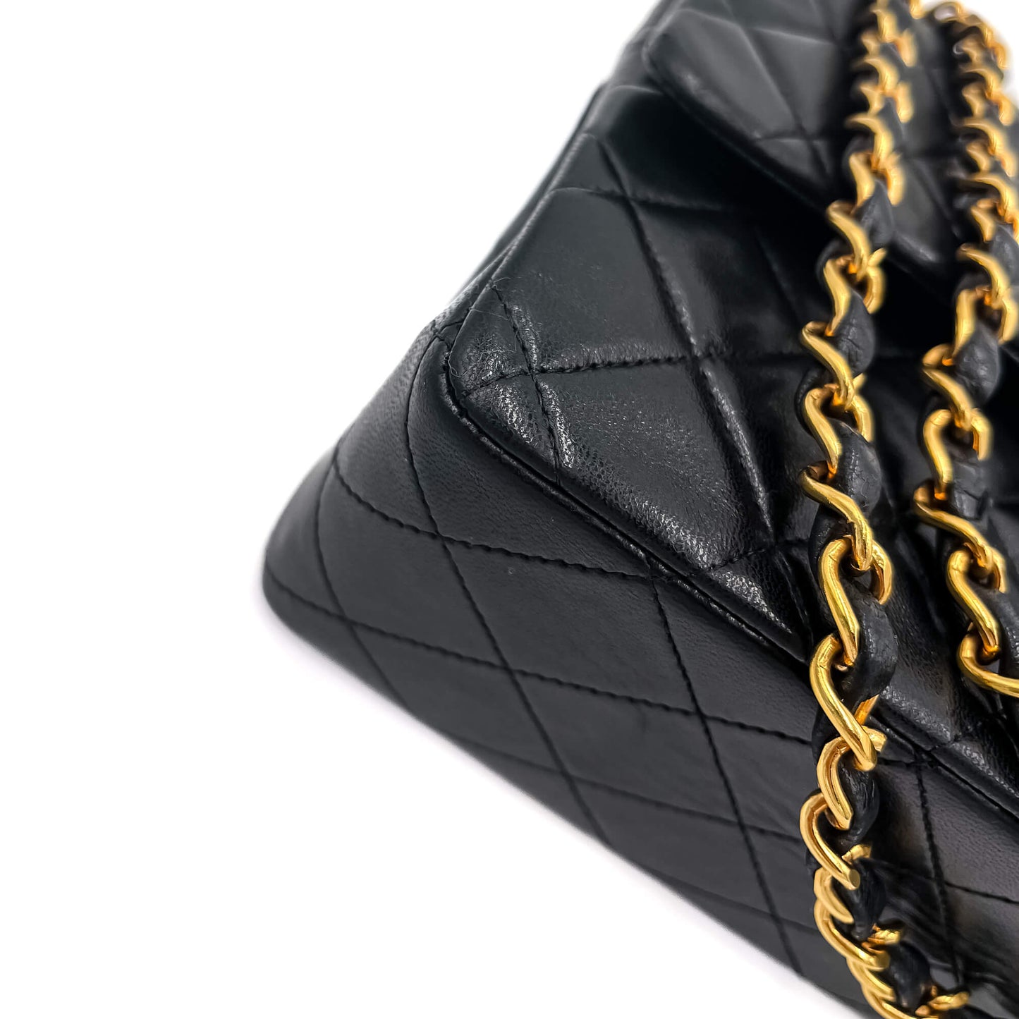 Second hand Chanel Classic Double Flap Chain Bag Black Leather Medium - Tabita Bags