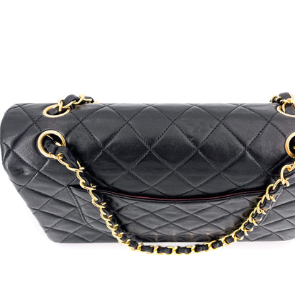 Second hand Chanel Classic Double Flap Chain Bag Black Leather Medium - Tabita Bags