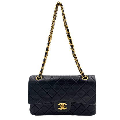 Second hand Chanel Classic Double Flap Chain Bag Black Leather Small - Tabita Bags