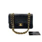 Second hand Chanel Classic Double Flap Chain Bag Black Leather Small - Tabita Bags