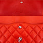 Second hand Chanel Classic Double Flap Jumbo Caviar Leather Chain Bag Orange - Tabita Bags