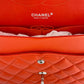 Second hand Chanel Classic Double Flap Jumbo Caviar Leather Chain Bag Orange - Tabita Bags