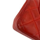 Second hand Chanel Classic Double Flap Jumbo Lambskin Leather Chain Bag Red/Orange - Tabita Bags