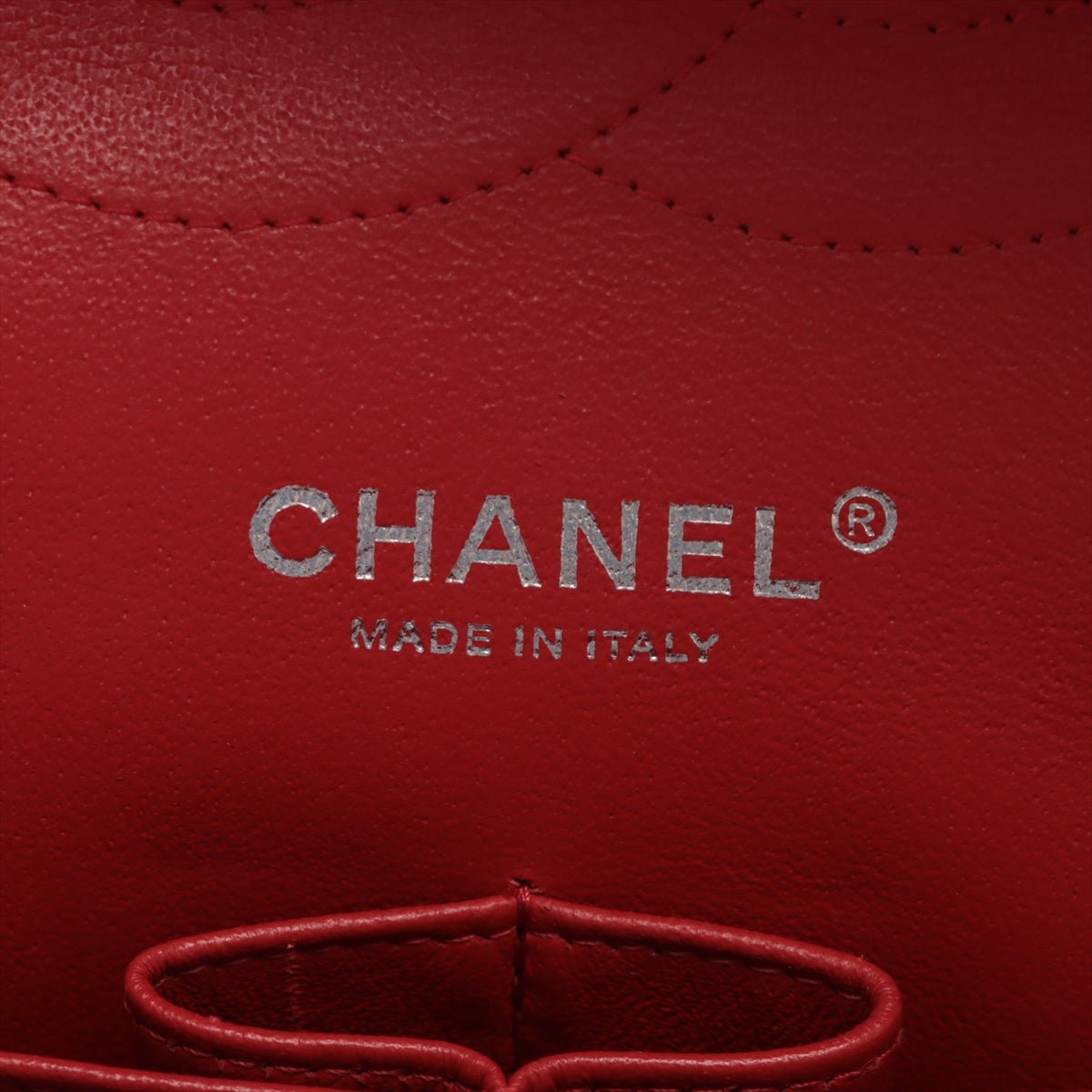 Second hand Chanel Classic Double Flap Jumbo Lambskin Leather Chain Bag Red/Orange - Tabita Bags