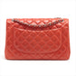 Second hand Chanel Classic Double Flap Jumbo Lambskin Leather Chain Bag Red/Orange - Tabita Bags