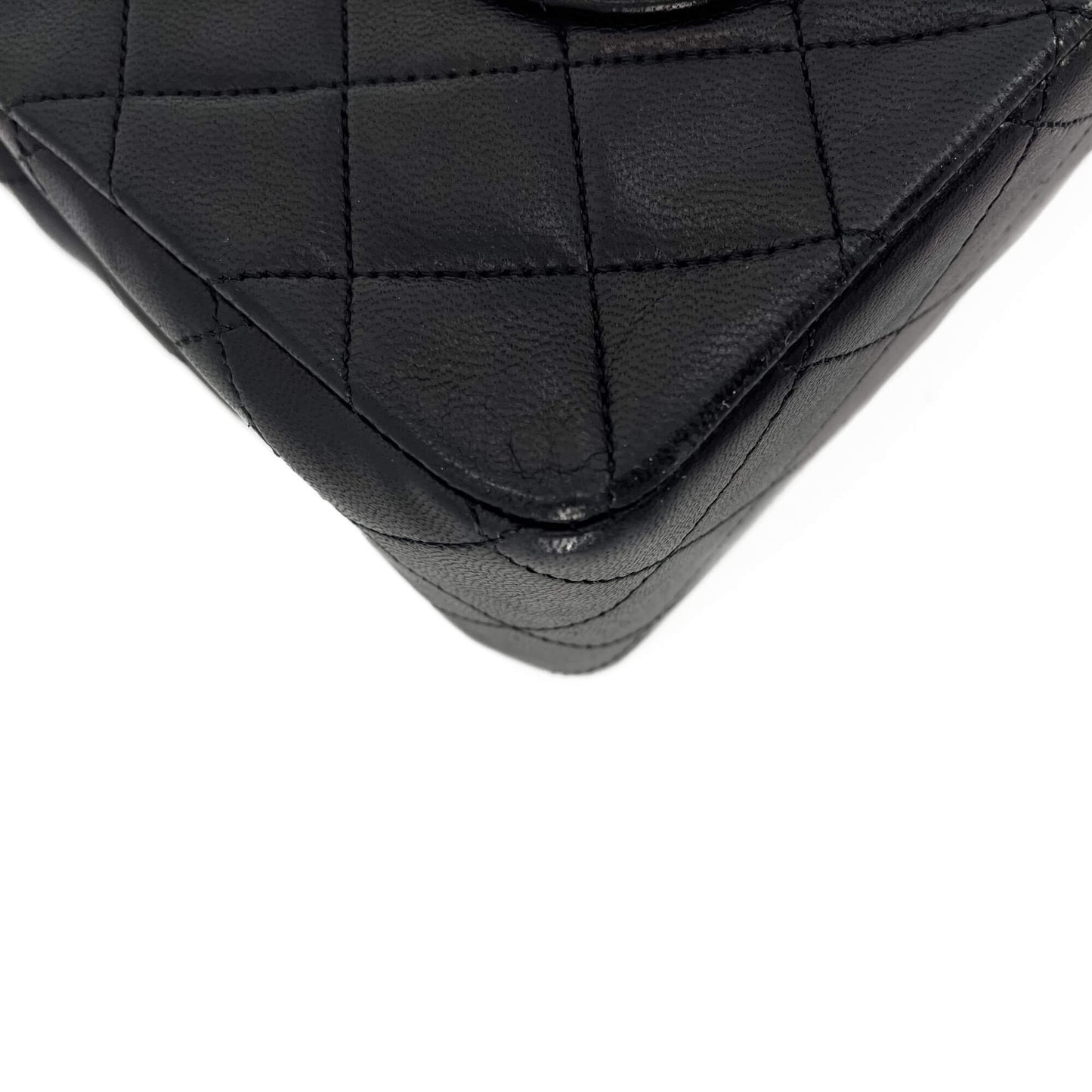 Second hand Chanel Classic Double Flap Medium Matelassè Lambskin Flap Bag Black - Tabita Bags