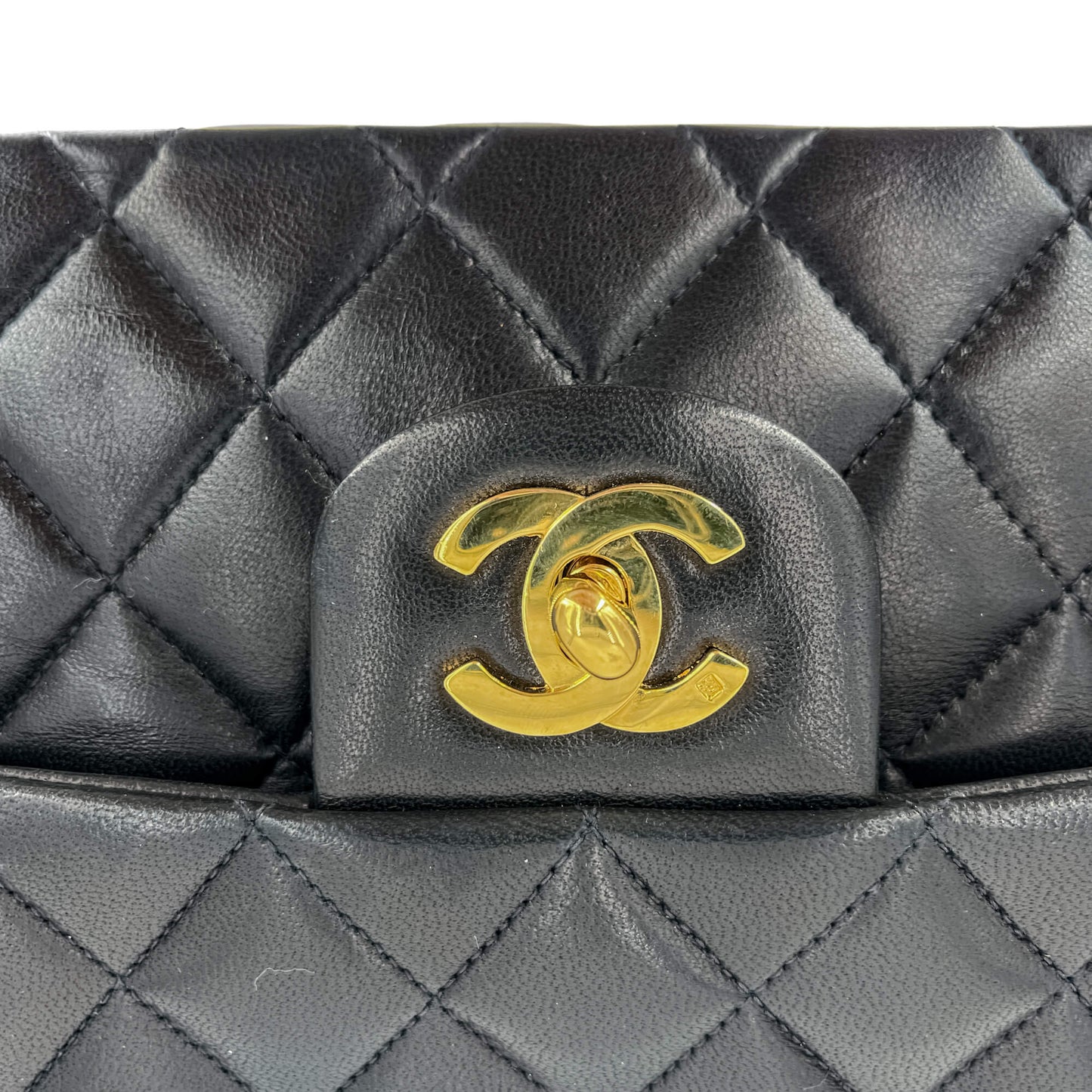 Second hand Chanel Classic Double Flap Medium Matelassè Lambskin Flap Bag No Sticker Black - Tabita Bags