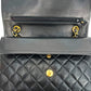 Second hand Chanel Classic Double Flap Medium Matelassè Lambskin Flap Bag No Sticker Black - Tabita Bags