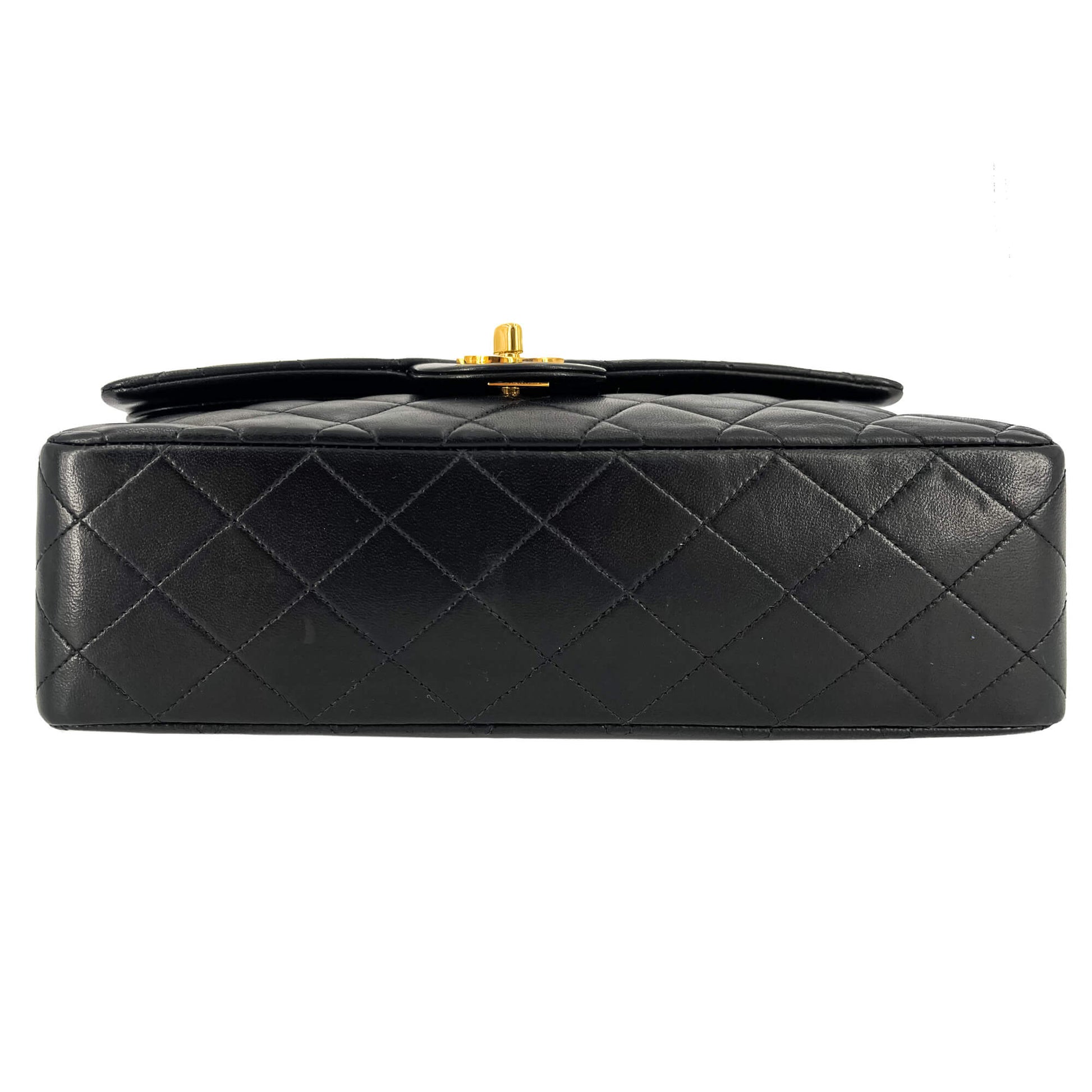 Second hand Chanel Classic Double Flap Medium Matelassè Lambskin Flap Bag No Sticker Black - Tabita Bags