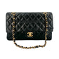 Second hand Chanel Classic Double Flap Medium Matelassè Lambskin Flap Bag No Sticker Black - Tabita Bags