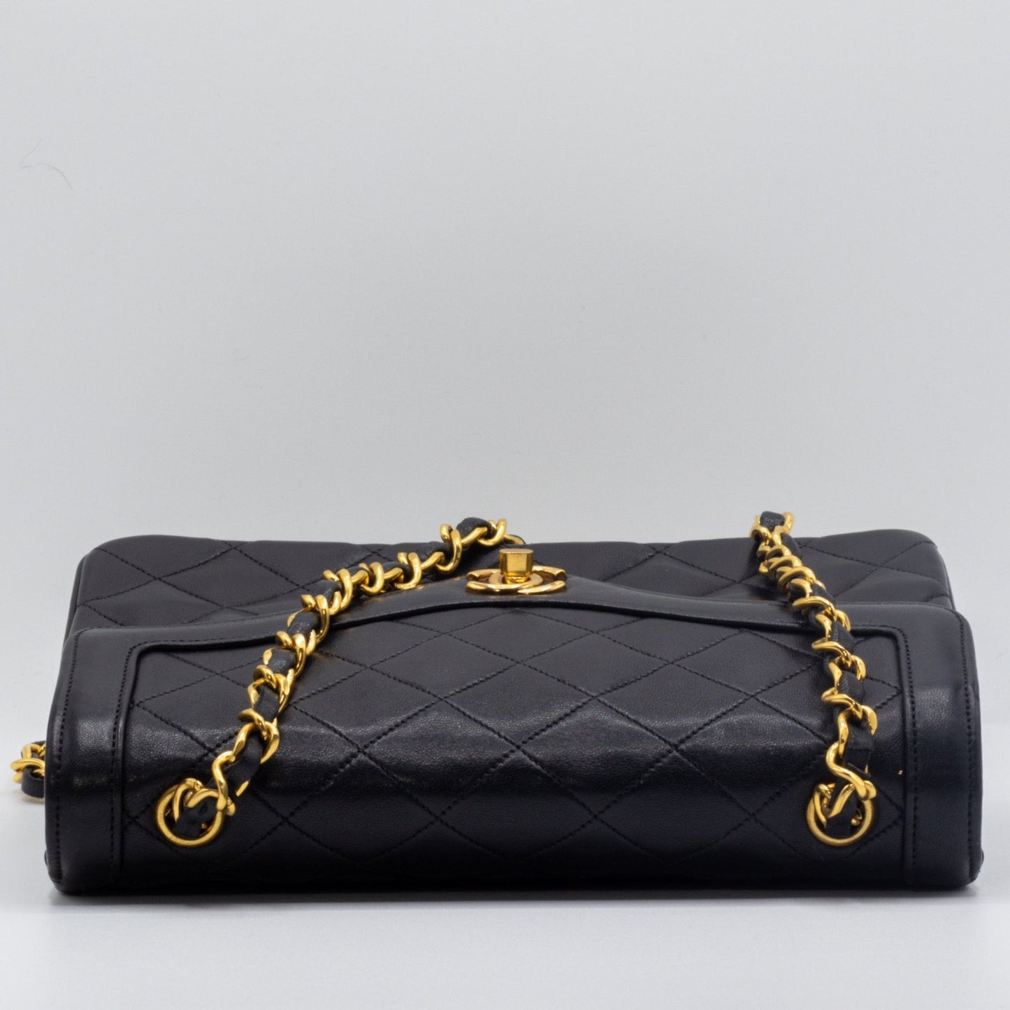 Second hand Chanel Classic Flap Bag in Black Matelassé Leather - Tabita Bags