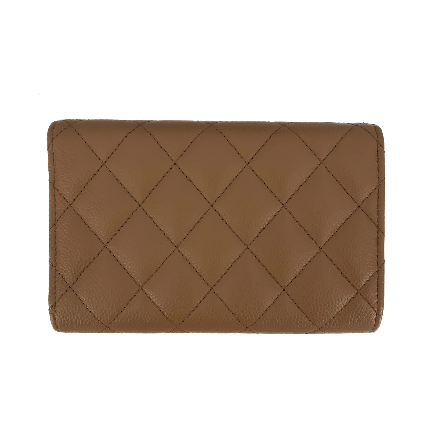 Second hand Chanel Classic Flap Leather Wallet Caramel - Tabita Bags