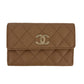 Second hand Chanel Classic Flap Leather Wallet Caramel - Tabita Bags