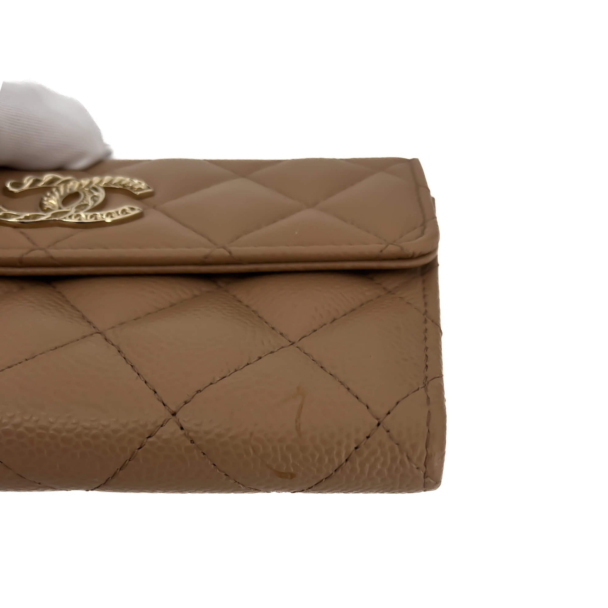 Second hand Chanel Classic Flap Leather Wallet Caramel - Tabita Bags