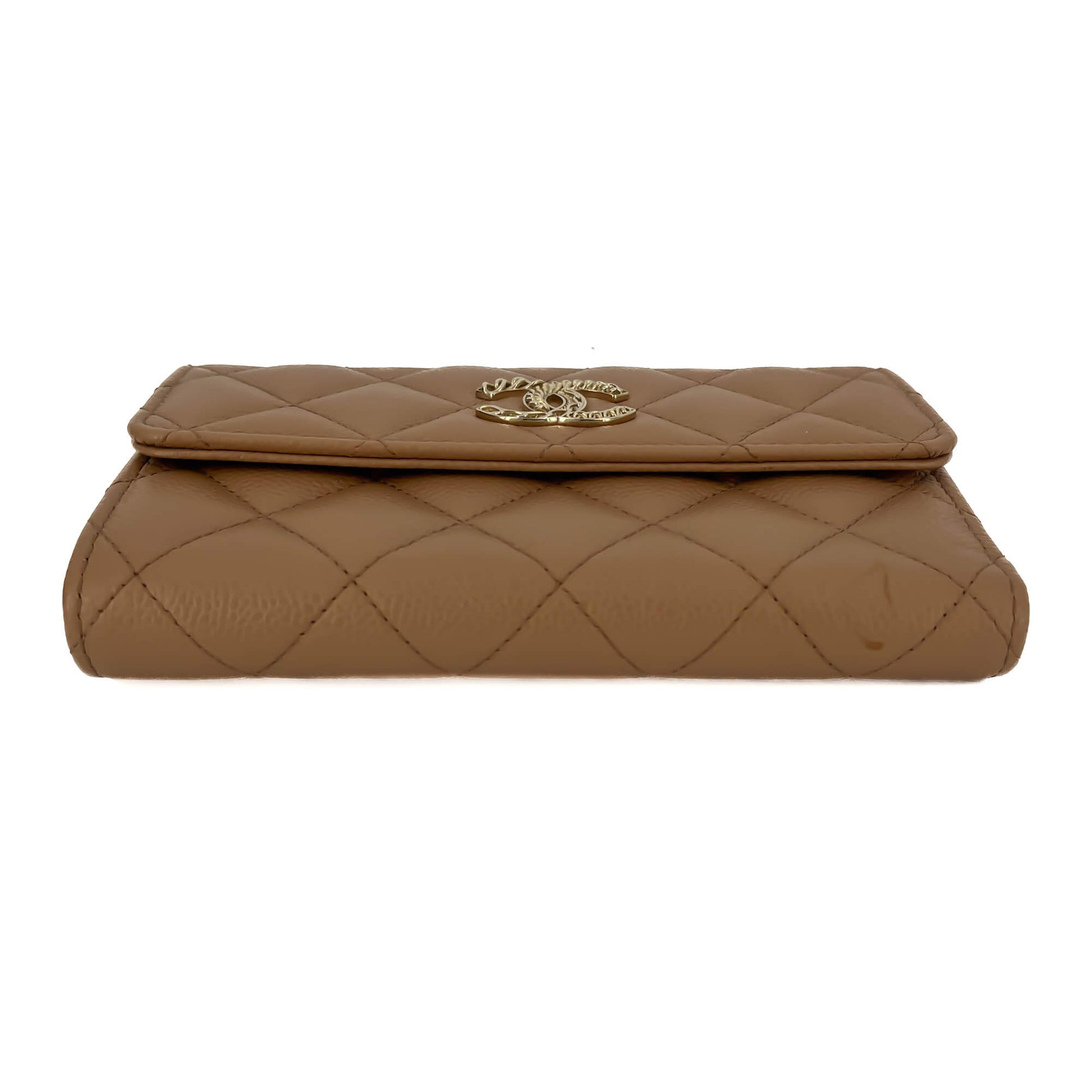 Second hand Chanel Classic Flap Leather Wallet Caramel - Tabita Bags