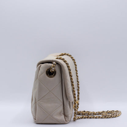 Second hand Chanel Classic Flap White Lambskin Leather - Tabita Bags