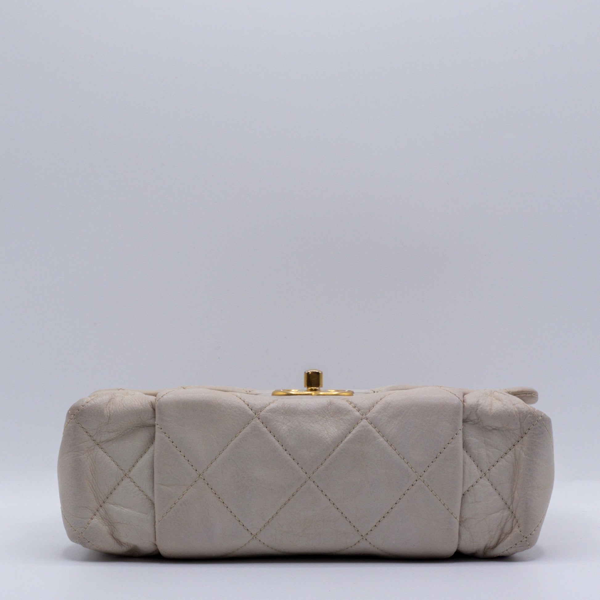 Second hand Chanel Classic Flap White Lambskin Leather - Tabita Bags